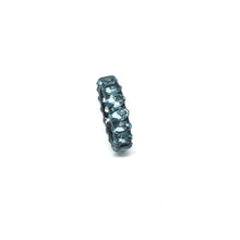 Load image into Gallery viewer, Oxidized Sterling Silver Aqua Blue Stack Ring - Topaz Jewelry
