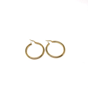 10K Gold Hoops Earring,31mm Gold Hoops,Everyday Gold Hoop Earrings - Topaz Jewelry