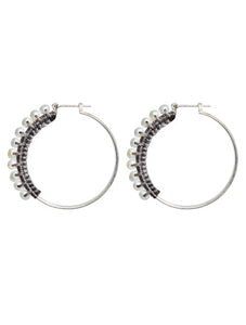 pearls Hoop Earrings,Topaz Jewelry