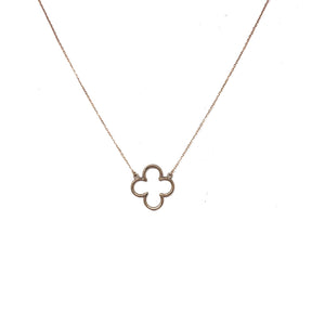 14K Rose Gold Clover Necklace - Topaz Jewelry