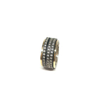 Load image into Gallery viewer, Meditation Ring,Sterling Silver Pave Cubic Zirconia Spinner Ring,Topaz Jewelry
