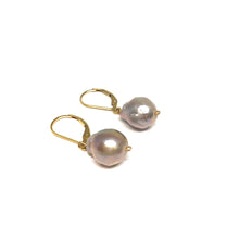 Load image into Gallery viewer, Everyday Grey Pearl Earrings, Grey Pearl Earring - Topaz Jewelry
