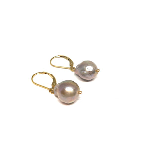 Everyday Grey Pearl Earrings, Grey Pearl Earring - Topaz Jewelry
