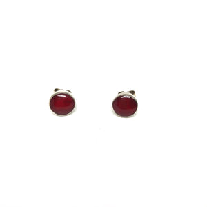 Red Jade Post Earrings,Red Jade Sterling Silver Post Earrings, Topaz Jewelry