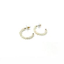 Load image into Gallery viewer, Erika Pearl Hoop Earrings
