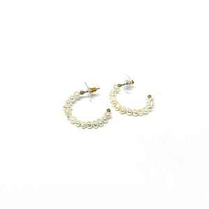 Erika Pearl Hoop Earrings