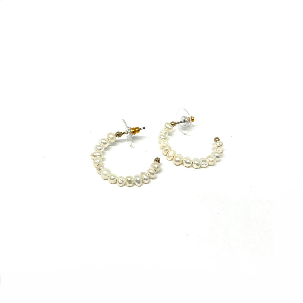 Erika Pearl Hoop Earrings