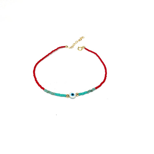 Anklet,Eye Anklet,Beads Anklet,Colourful Anklet,Topaz Jewelry