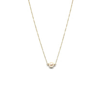 Load image into Gallery viewer, Gold Filled Fresh Water Pearl Necklace, Dainty Pearl Necklace- Topaz Jewelry
