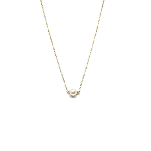 Gold Filled Fresh Water Pearl Necklace, Dainty Pearl Necklace- Topaz Jewelry