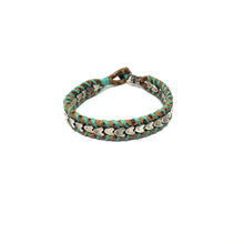 Load image into Gallery viewer, Silver plated hearts shape beads interlace with a neutral cord bracelet,Topaz Jewelry
