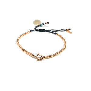 Rose Gold Adjustable Star Bracelet - Topaz Jewelry