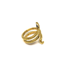 Load image into Gallery viewer, Gold Snake Ring, Stainless Steel Gold Snake Ring, Topaz Jewelry
