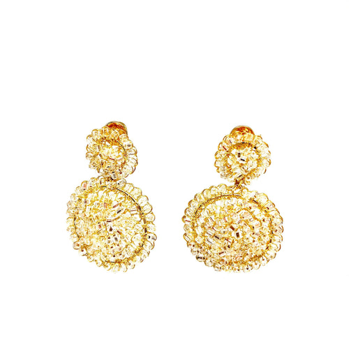 Gold Crochet Post Earrings,Statement Gold Earrings  - Topaz Jewelry