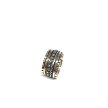 Load image into Gallery viewer, Meditation Ring,Sterling Silver Spinner Ring,Yellow Gold,Rose Gold Spinner Ring,Topaz Jewelry
