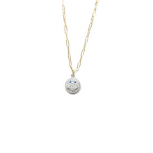 Load image into Gallery viewer, Smiley Necklace,Dainty Smily Necklace,Gold Smiley Necklace,Topaz Jewelry

