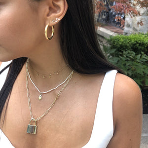 4mm Gold Hoops,Thic Solid Gold Hoop Earrings,Topaz Jewelry