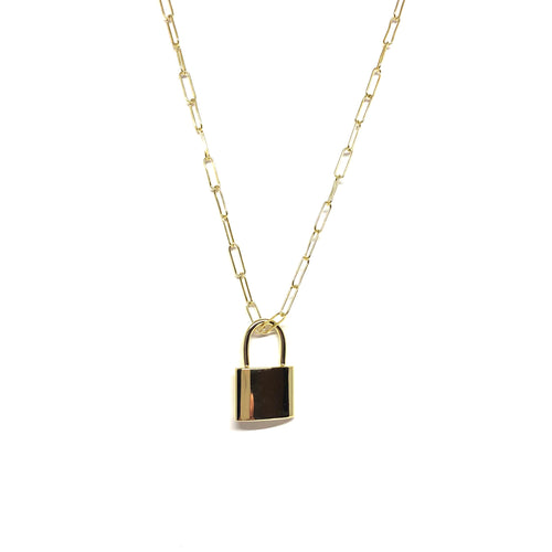 Gold Filled Padlock Necklace,Gold Padlock Necklace - Topaz Jewelry