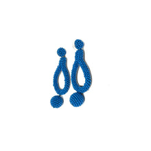 Load image into Gallery viewer, Beaded Blue Statement Earrings,Colour Pop Earrings,Vacation Earrings - Topaz Jewelry

