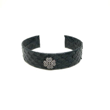Load image into Gallery viewer, Clover Black Leather Cuff - Topaz Jewelry
