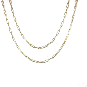 Gold Paper clip Chain - Topaz Custom Jewelry
