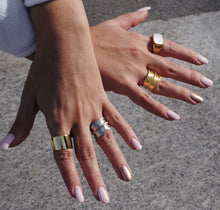 Load image into Gallery viewer, Mother of Pearl Ring, Mother of Pearl Statement Ring, Topaz Jewelry
