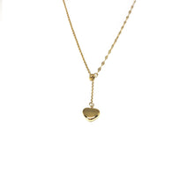 Load image into Gallery viewer, Heart Lariat Necklace,Adjustable Heart Lariat Necklace,18K Gold Stainless Steel Lariat Necklace,Topaz Jewelry
