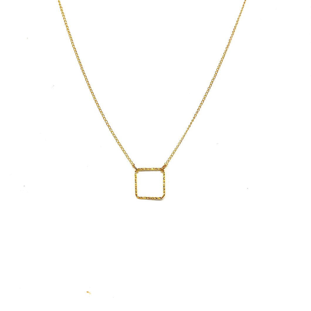Open Square Necklace - Topaz Custom Jewelry