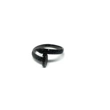 Load image into Gallery viewer, Black Nail Ring, Pave Black Cz Nail Ring  - Topaz Jewelry

