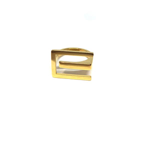 Stainless Steel Geometric Ring, Adjustable Geometric Ring, Topaz Jewelry