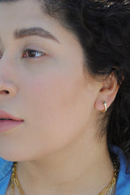 Load image into Gallery viewer, Gold Vermeil Small Snake Huggies ,Snake Hoop Earrings ,Topaz Jewelry 
