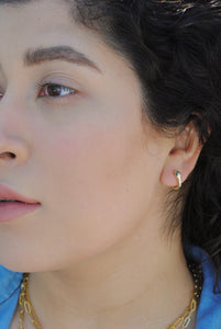 Gold Vermeil Small Snake Huggies ,Snake Hoop Earrings ,Topaz Jewelry 