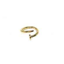 Load image into Gallery viewer, 10K Solid Gold Nail Ring,Gold Nail Ring,Open Nail Ring,Topaz Jewelry
