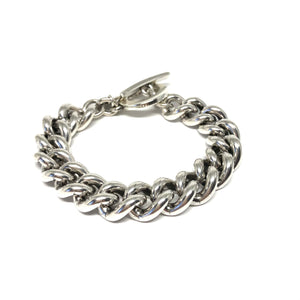 Silver Chunky Bracelet,Silver Curb Chain Bracelet,Topaz Jewelry