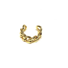 Load image into Gallery viewer, Gold Plated Chain Ring,Link Chain Adjustable Ring, Topaz Jewelry 
