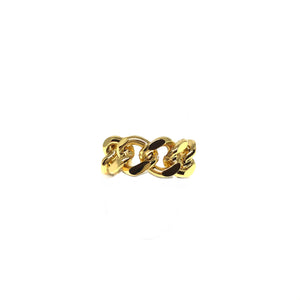 Gold Plated Chain Ring, Link Chain Adjustable Ring, Topaz Jewelry 