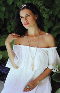 Aqua Star Necklace Stars Statement Necklace- Topaz Jewelry