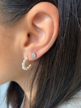 Load image into Gallery viewer, Dainty Pearls Hoop Earrings,Topaz Jewelry 
