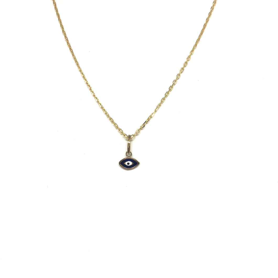 10K Gold Blue Evil Eye Necklace,Gold,Blue Evil Eye Necklace,Topaz Jewelry