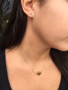 Evil Eye Stud Earrings, Gold Vermeil Eye Post Earrings,Mati Stud Earrings - Topaz Jewelry