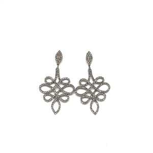 Rhinestone Swirl Earrings - Topaz Custom Jewelry