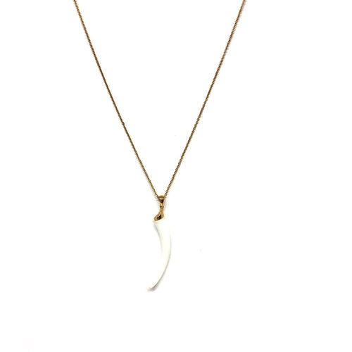 White Horn Necklace - Topaz Custom Jewelry