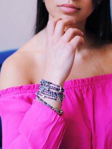 Pink Blue Sapphire Stars Necklace - Topaz Jewelry
