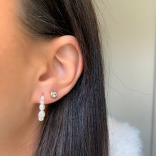 Load image into Gallery viewer, Dainty Pearls Hoop Earrings,Topaz Jewelry 
