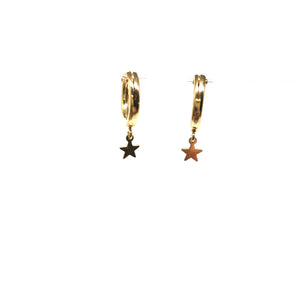 Gold Star Hoops,Star Hoop Earrings - Topaz Jewelry