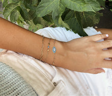 Load image into Gallery viewer, 10K Solid Gold Evil Eye Bracelet,Topaz Jewelry

