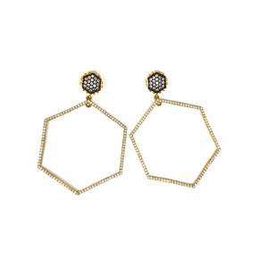 Olivia Hexagon Earrings - Topaz Jewelry