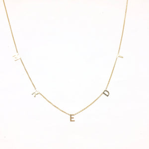 Tiny Floating Initial Necklace - Topaz Custom Jewelry