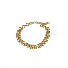 Load image into Gallery viewer, Adjustable Gold Plated Links Bracelet ,Dainty Gold Plated Link Bracelet,Topaz Jewelry
