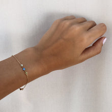 Load image into Gallery viewer, 10K Evil Eye Bracelet,Gold Blue Evil Eye Bracelet,Topaz Jewelry
